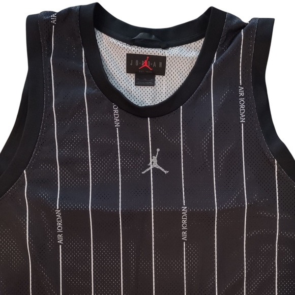 Nike Air Jordan Essentials All Over Printed Jersey Black White Pinstripe - Picture 5 of 14